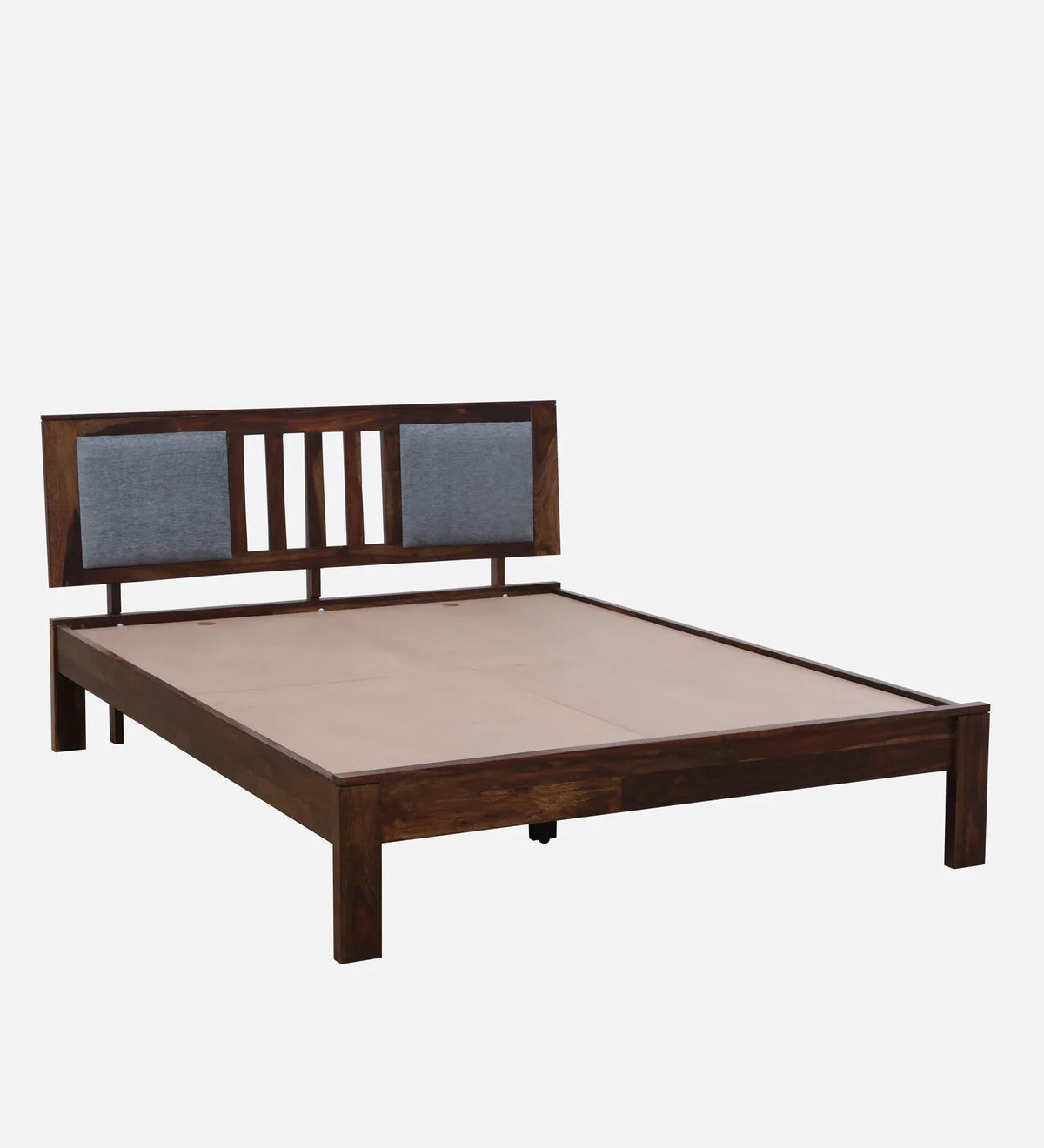 Brevik Sheesham Wood Queen Size Bed In Provincial Teak Finish