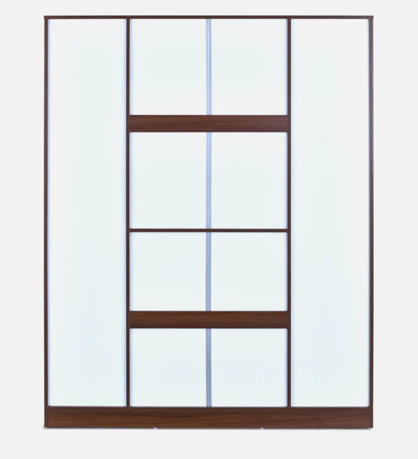 Joyce 4 Door Wardrobe With Mirror in Classic Walnut Finish