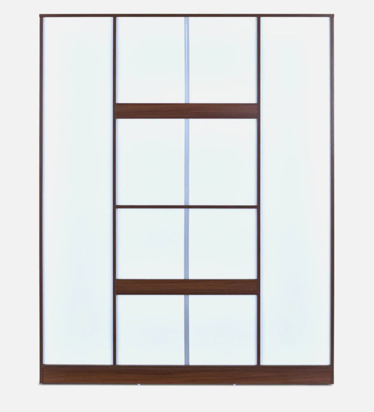 Joyce 4 Door Wardrobe With Mirror in Classic Walnut Finish