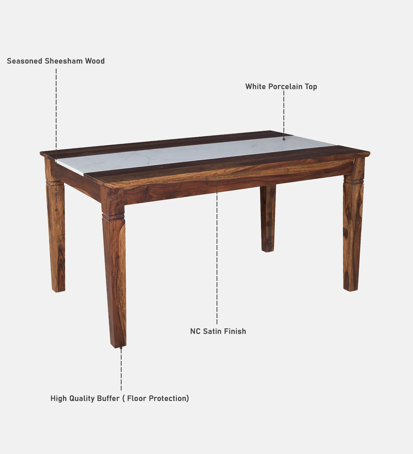 Amalfi Sheesham Provincial Teak Finish With Porcelain Top