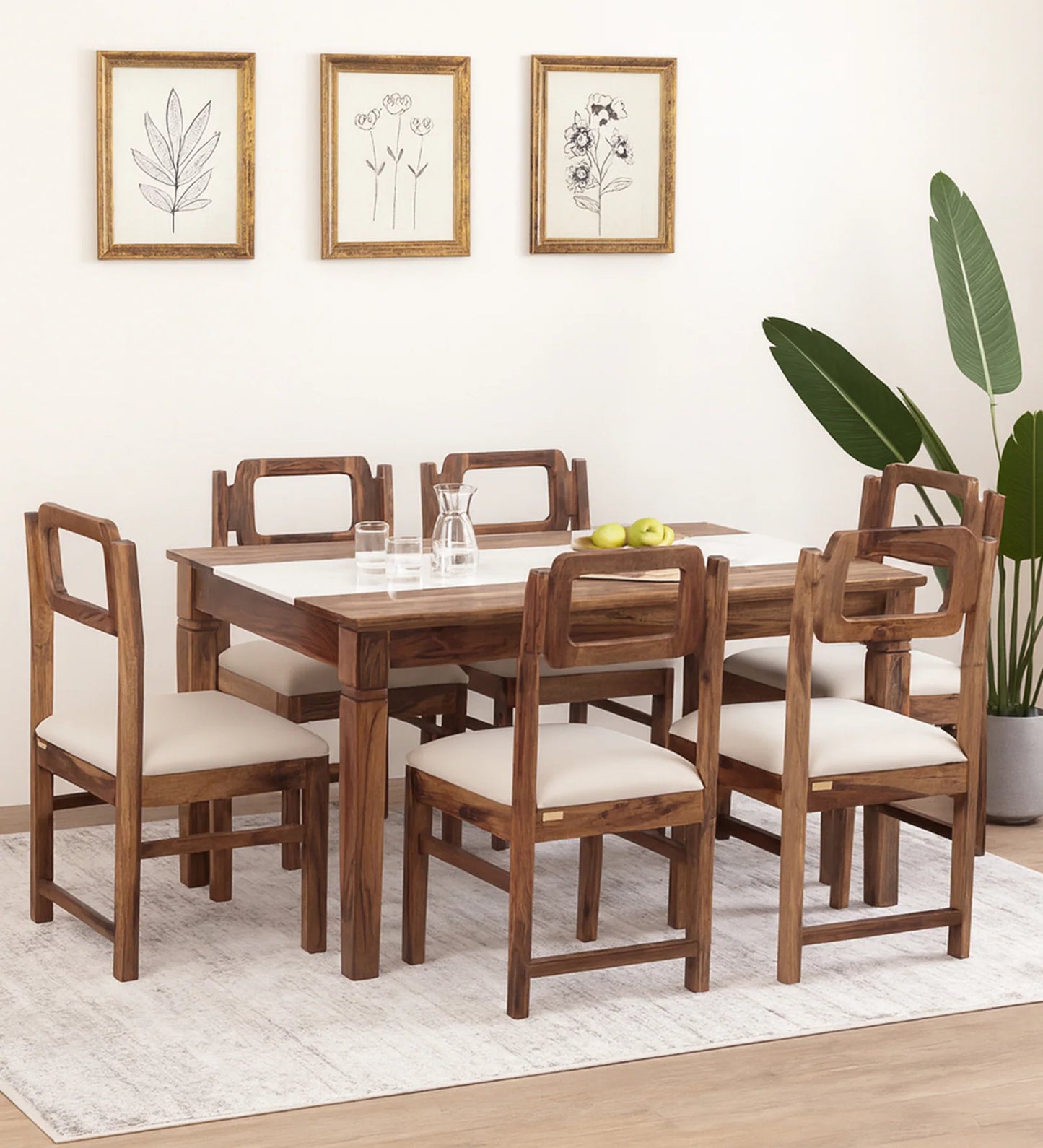 Amalfi Sheesham Provincial Teak Finish With Porcelain Top