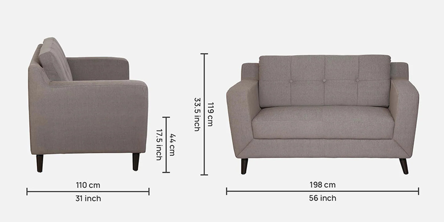 Amanda Fabric 2 Seater Sofa In Sandy Brown Colour