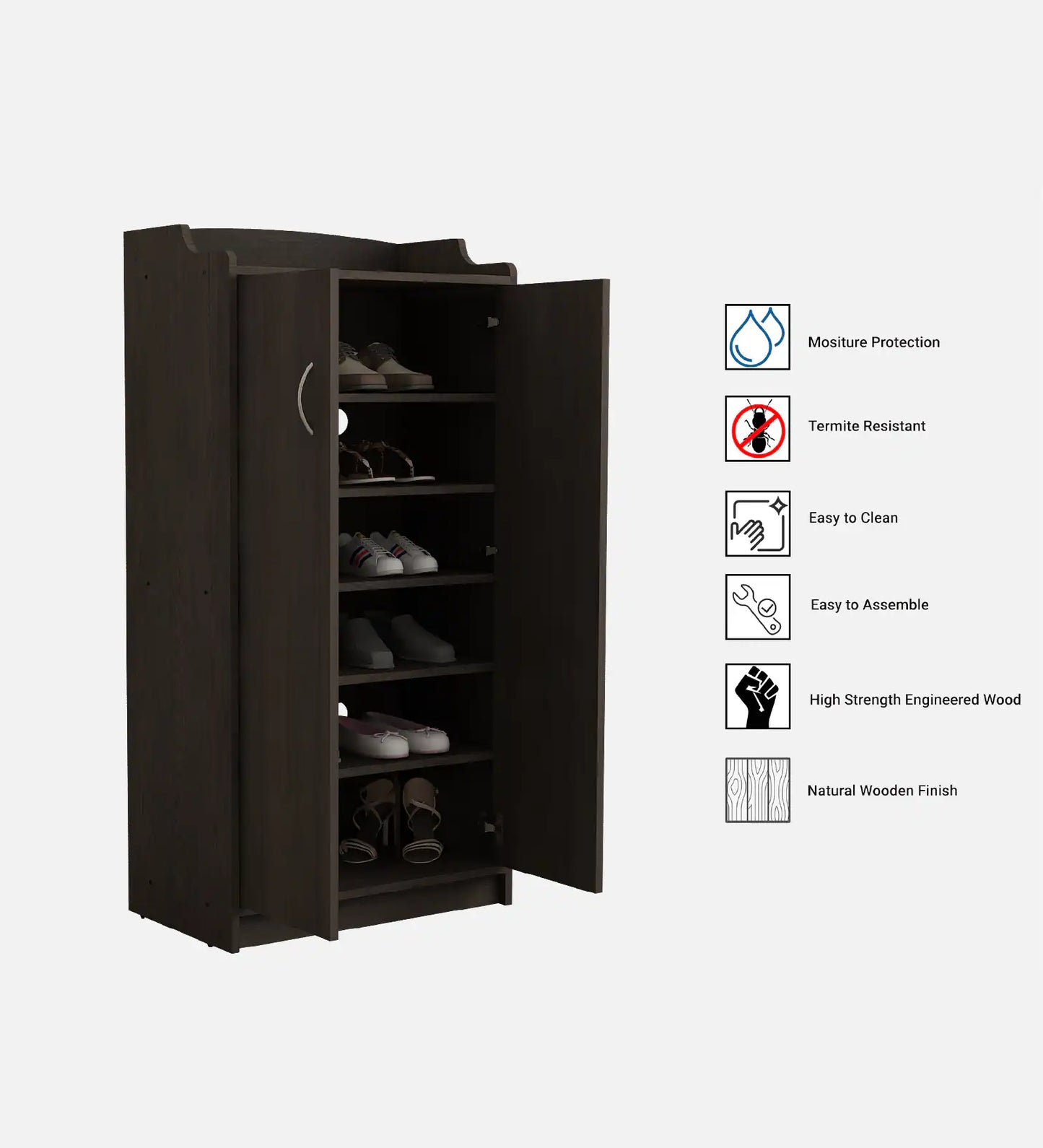 Amro Shoe Cabinet in Dark Wenge Colour