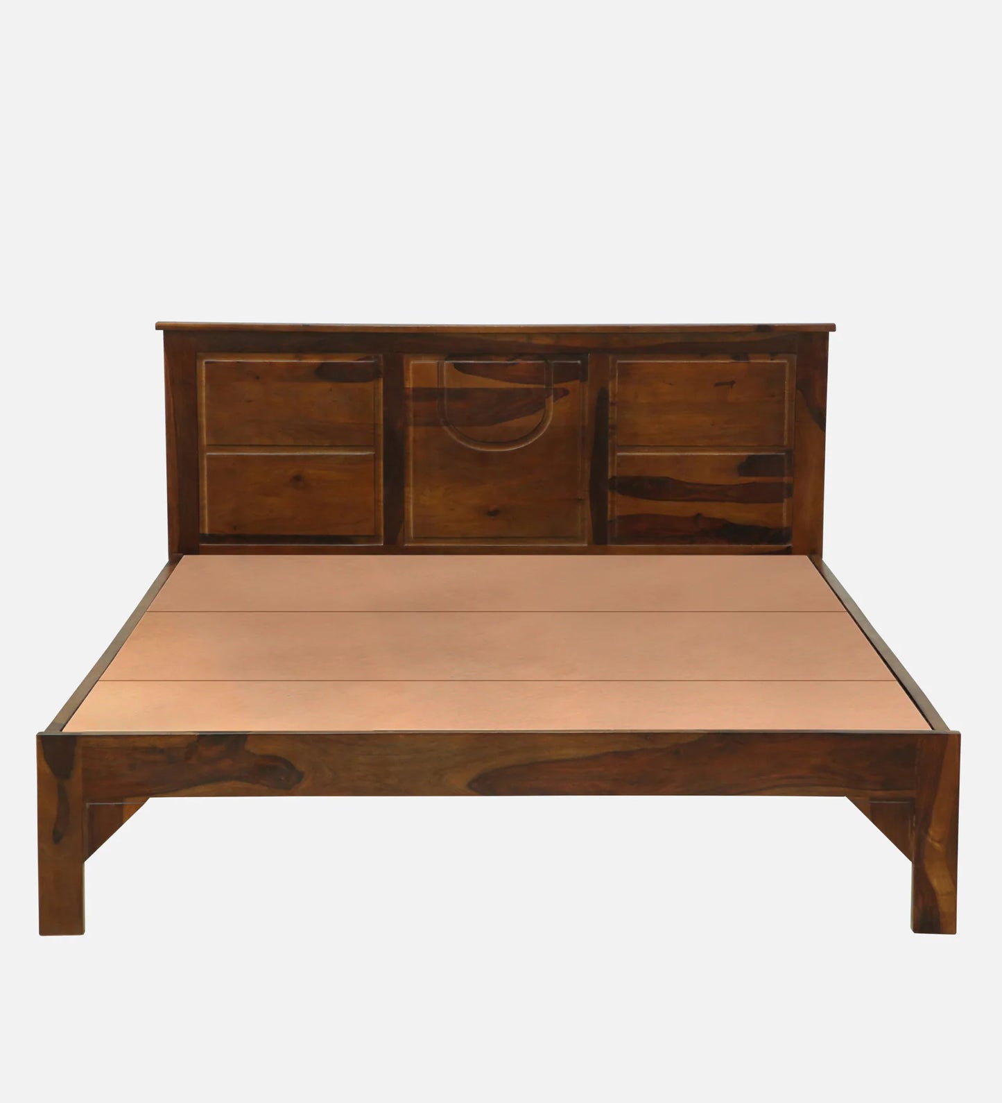 Assens Sheesham Wood Queen Size Bed In Provincial Teak Finish