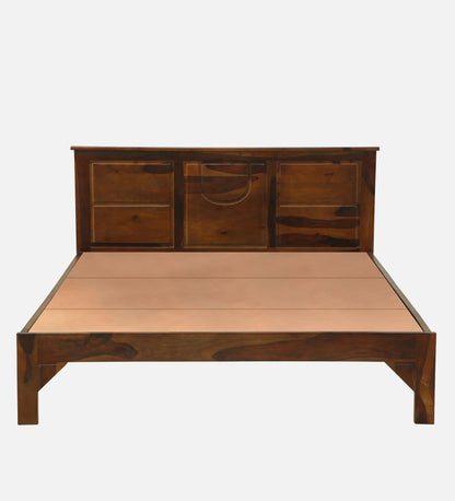 Assens Sheesham Wood Queen Size Bed In Provincial Teak Finish