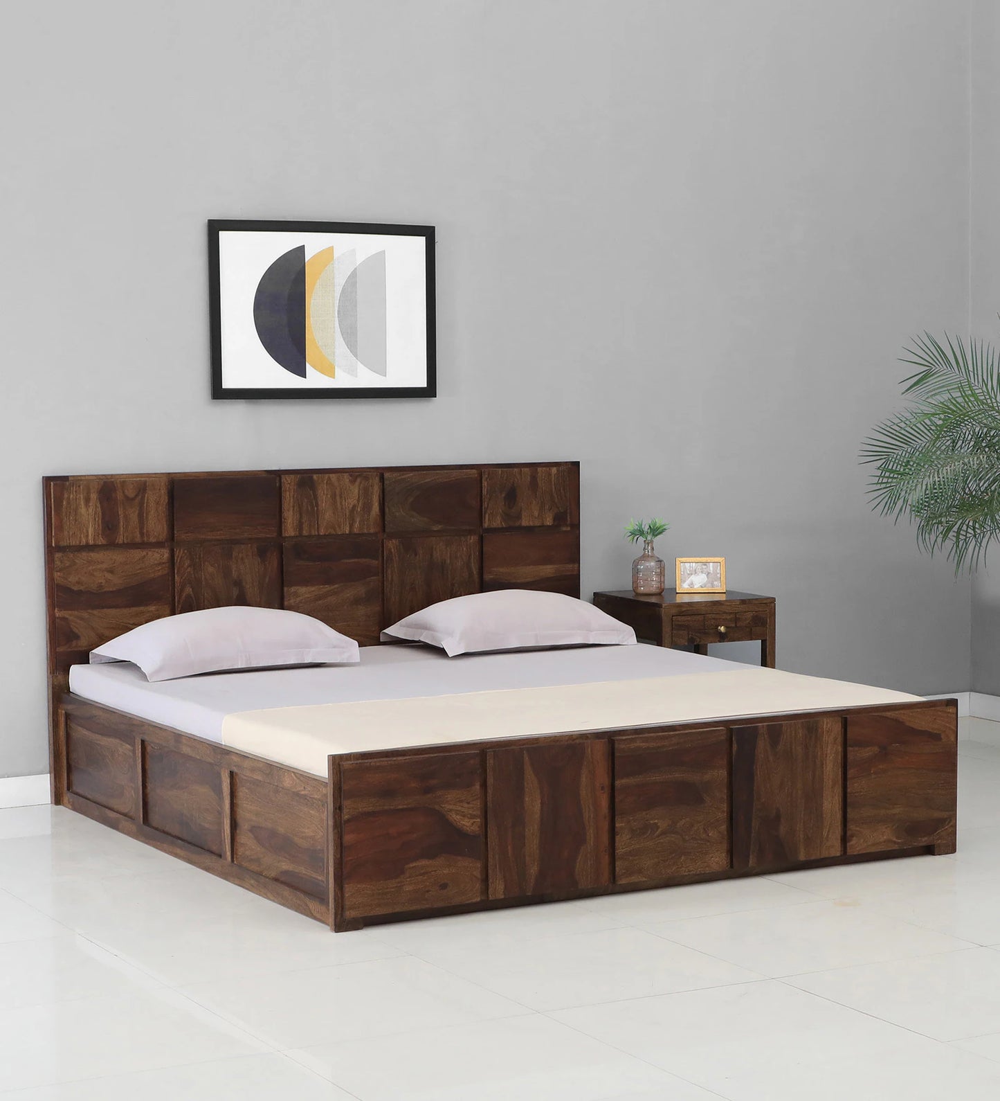 Bergen Sheesham  Provincial Teak Finish With Box Storage