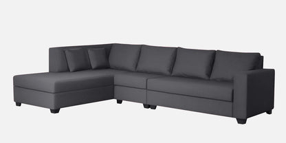 Fidel Velvet RHS Sectional Sofa (3 + Lounger) in Teal Blue Colour