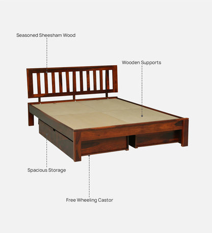 Buren Sheesham Honey Oak Finish With Drawer Storage