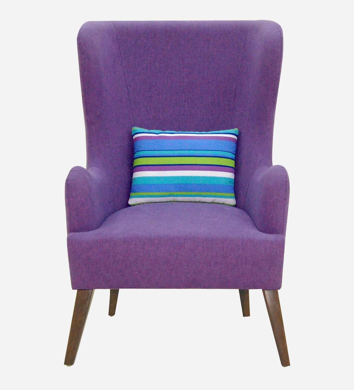 Cecelia Fabric Wing Chair In Purple Colour