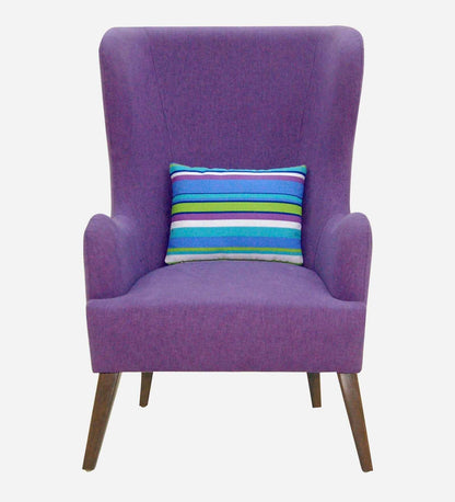 Cecelia Fabric Wing Chair In Purple Colour