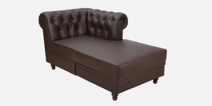 Cheshire Leatherette LHS Sectional Sofa (3 + Lounger) In Dark Brown Colour