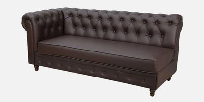 Cheshire Leatherette LHS Sectional Sofa (3 + Lounger) In Dark Brown Colour