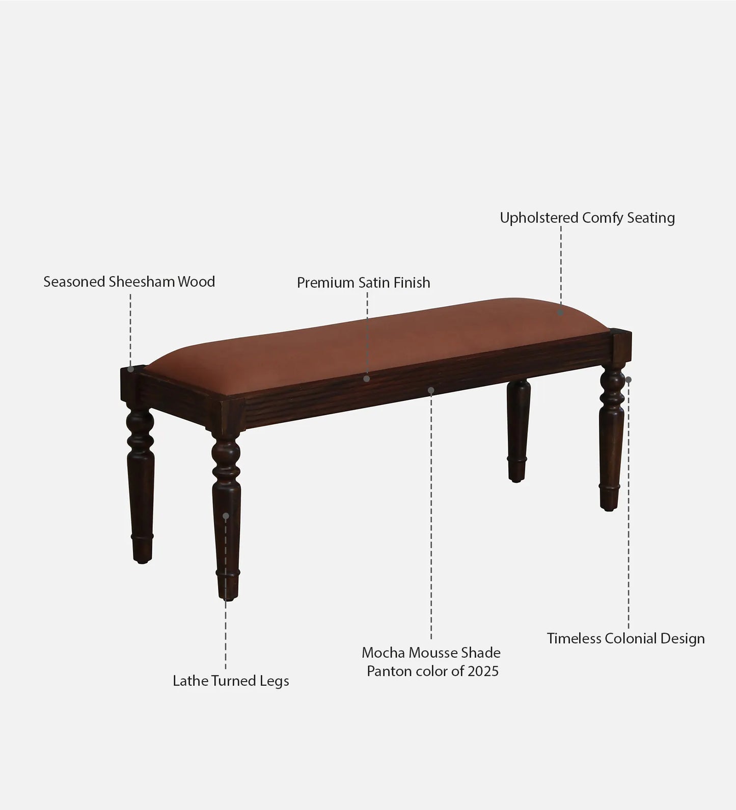 Clarion Sheesham  Provincial Teak Finish And Mocha Mousse