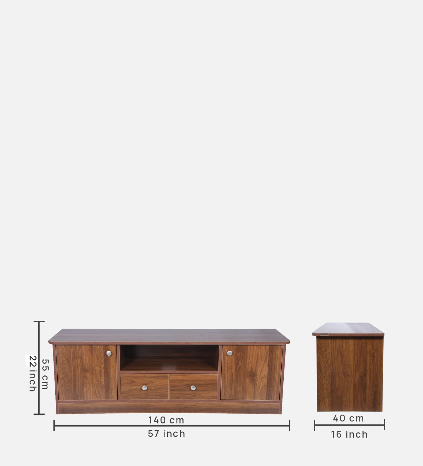 Radiant Tv Console In Columbian Walnut Finish