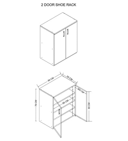 Ella Wood 2 Shoe Cabinet in Plateau Apple Finish