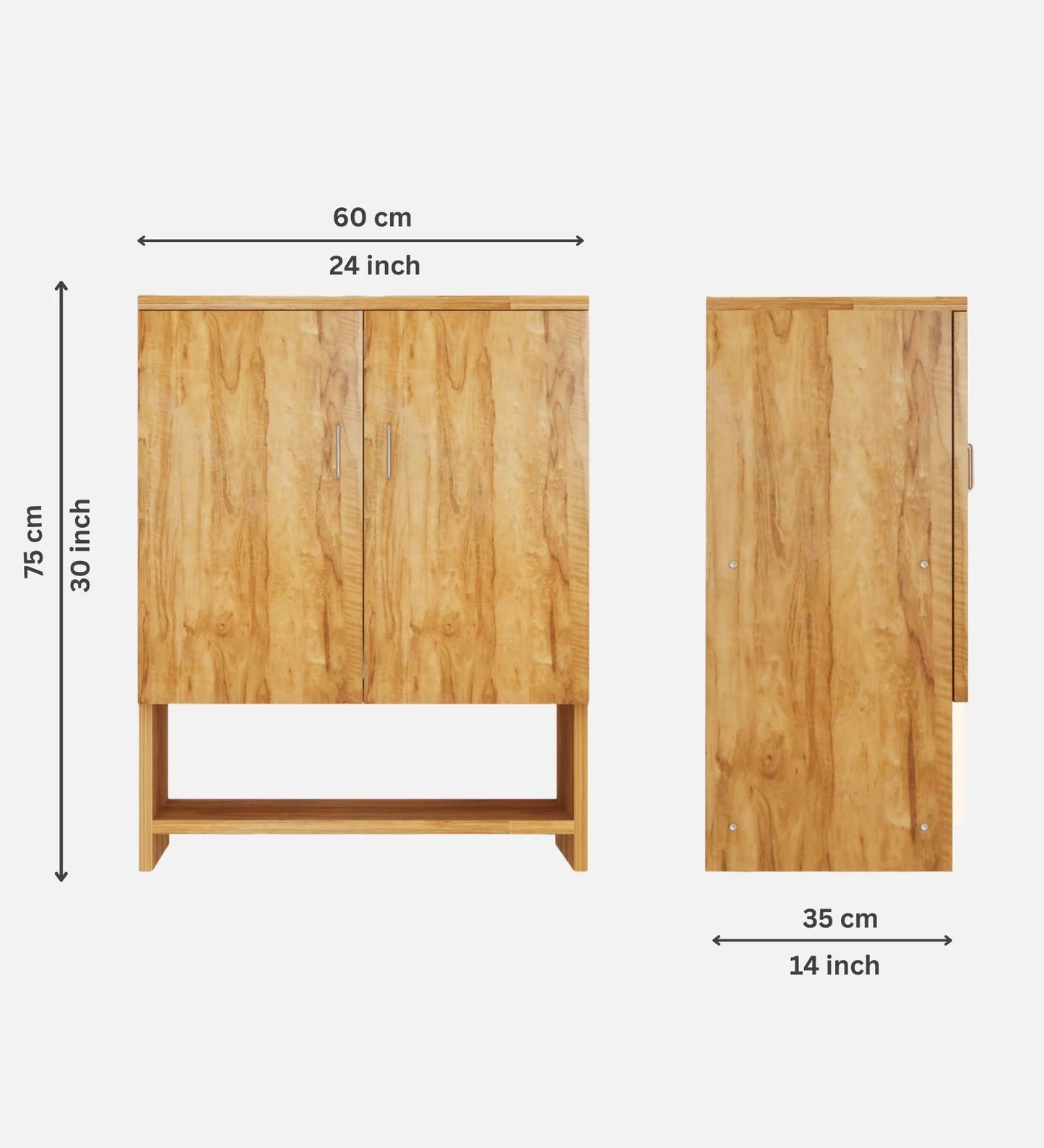 Ella Wood 2 Shoe Cabinet in Plateau Apple Finish