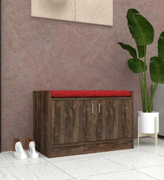 Ella 2 Door Multipurpose Cabinet with Cushion in Cochwood Brown Finish