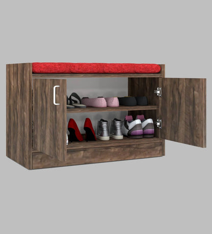 Ella 2 Door Multipurpose Cabinet with Cushion in Cochwood Brown Finish