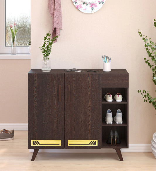 Daisen 16- Pairs 3 Door Shoe Rack In Wenge Finish