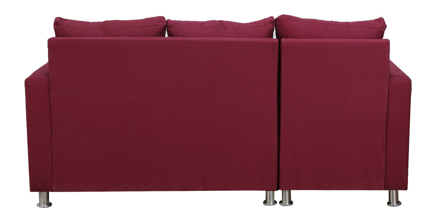 Hiroto RHS Sectional Sofa (2 + Lounger) In Red Colour