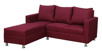 Hiroto RHS Sectional Sofa (2 + Lounger) In Red Colour