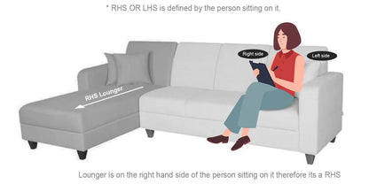 Hiroto RHS Sectional Sofa (2 + Lounger) In Red Colour