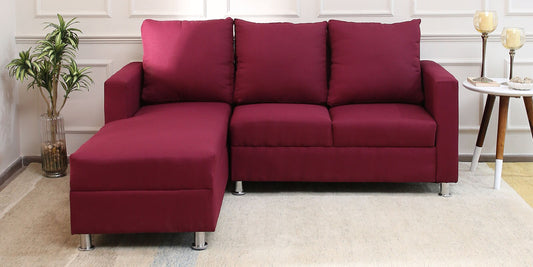Hiroto RHS Sectional Sofa (2 + Lounger) In Red Colour