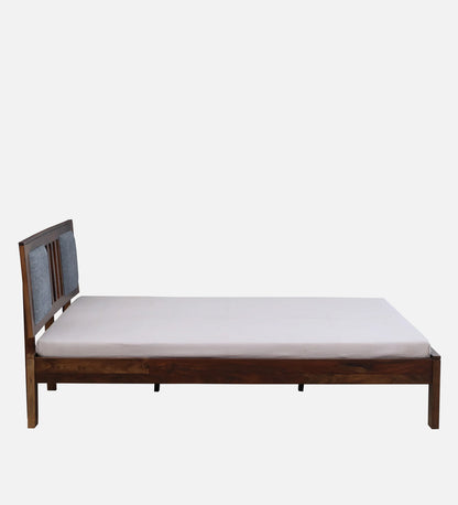 Brevik Sheesham Wood Queen Size Bed In Provincial Teak Finish
