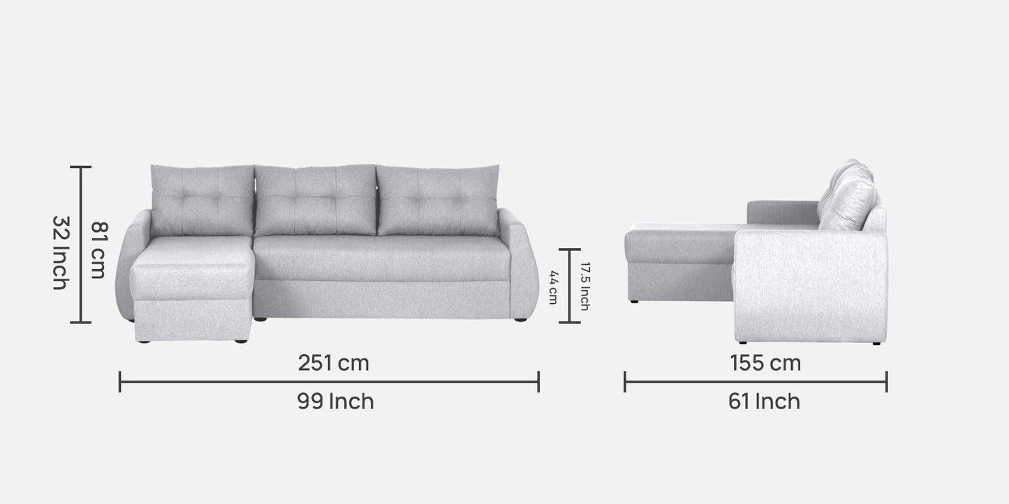 Indigo RHS Sectional Sofa (2+ Lounger) In Royal Grey Colour