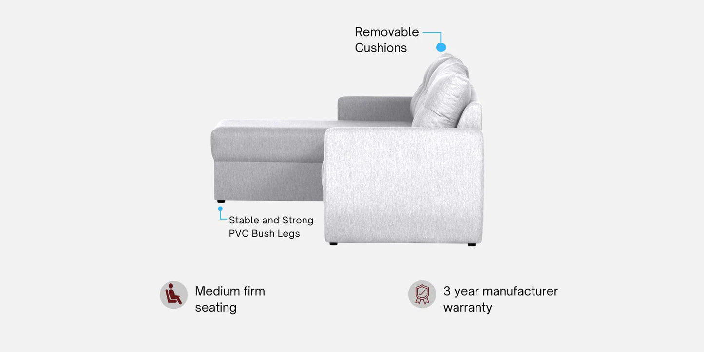 Indigo RHS Sectional Sofa (2+ Lounger) In Royal Grey Colour
