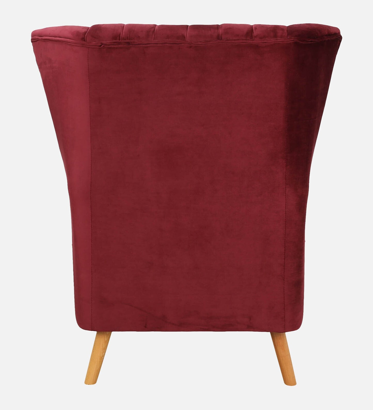 Jairo Velvet Wing Chair In Velvet Red Colour
