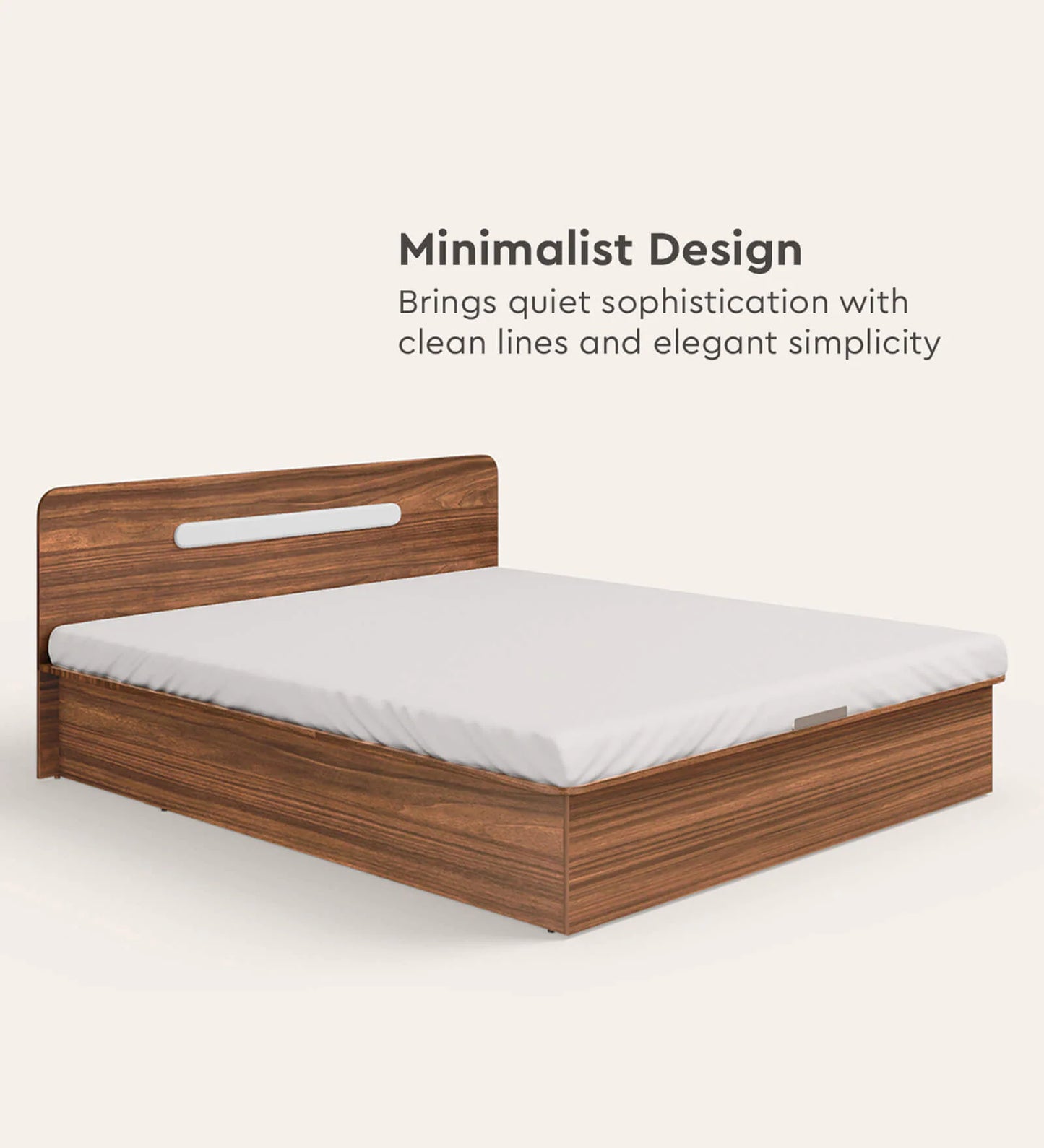 Juno Queen Size Bed with Box Storage in Brown