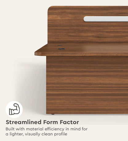 Juno Queen Size Bed with Box Storage in Brown