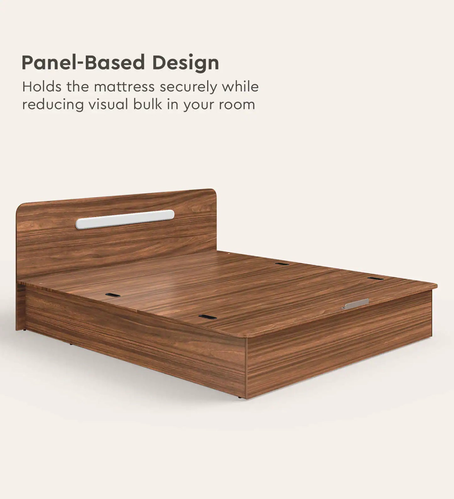 Juno Queen Size Bed with Box Storage in Brown