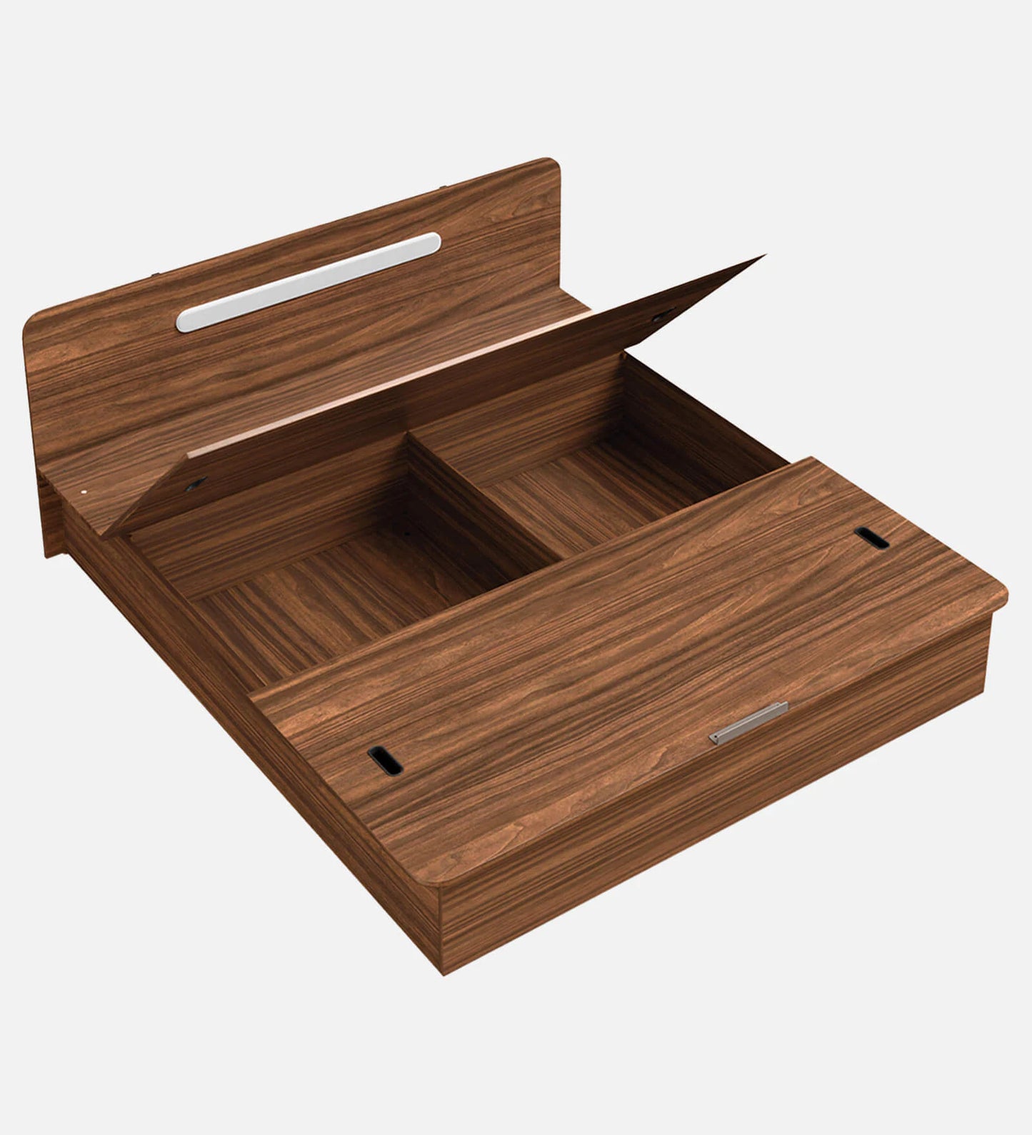 Juno Queen Size Bed with Box Storage in Brown