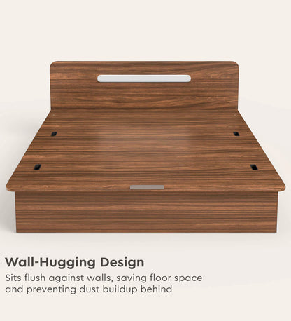 Juno Queen Size Bed with Box Storage in Brown