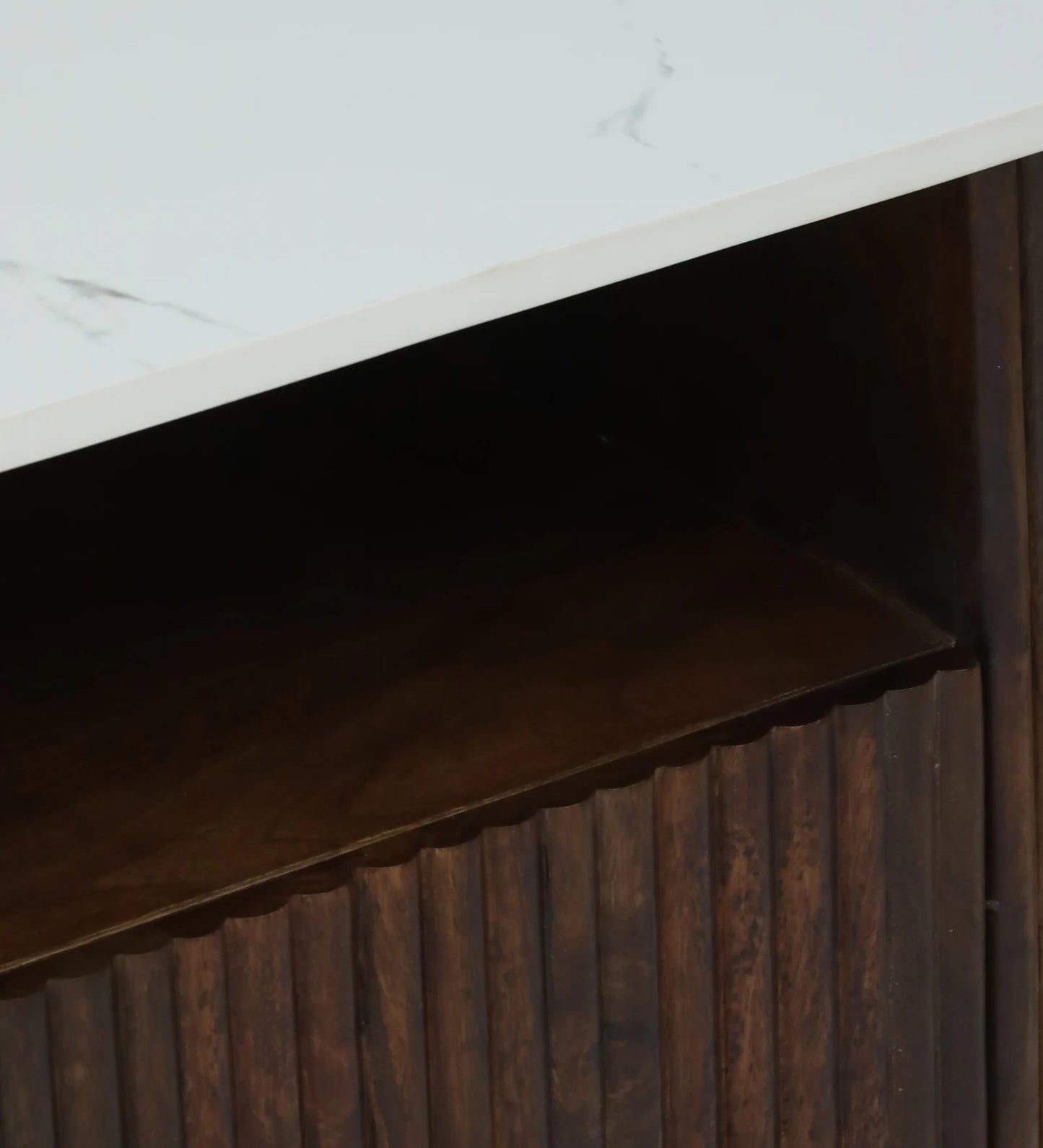 Kaffka Sheesham Wood Tv Console In Brass Electroplating Finish