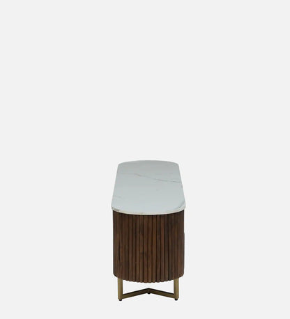 Kaffka Sheesham Wood Tv Console In Brass Electroplating Finish