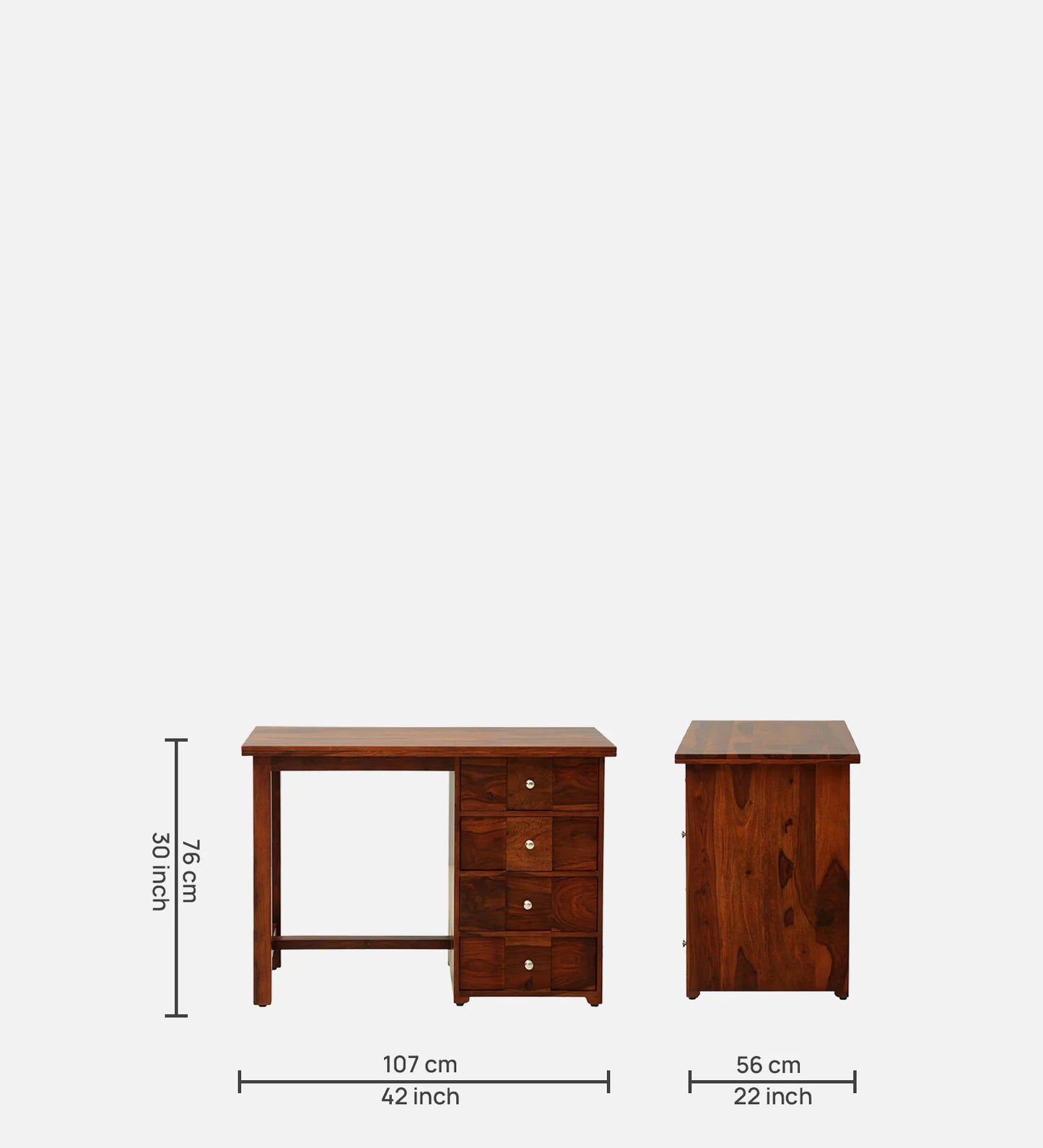 Kelty Sheesham Wood Writing Table In Scratch Resistant Honey Oak Finish