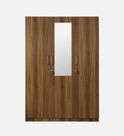 Kibo 3 Door Wardrobe In Lyon Walnut Finish With Drawer