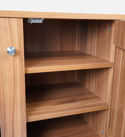 Kibo 9-Pairs Shoe Cabinet with 2 Doors In Lyon Walnut Finish