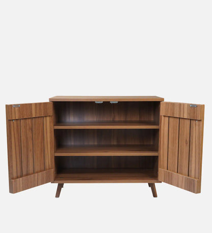 Kibo 9-Pairs Shoe Cabinet with 2 Doors In Lyon Walnut Finish