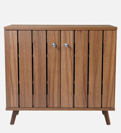 Kibo 9-Pairs Shoe Cabinet with 2 Doors In Lyon Walnut Finish