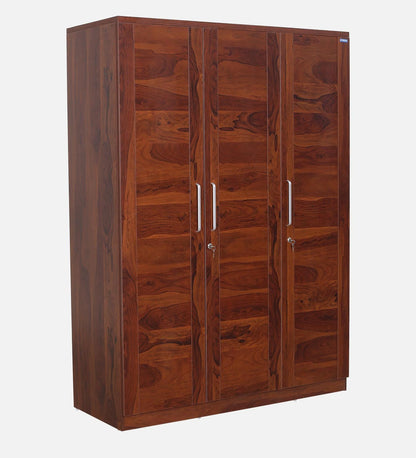 Kosmo Grace 3 Door Wardrobe in Sheesham Woodpore Finish