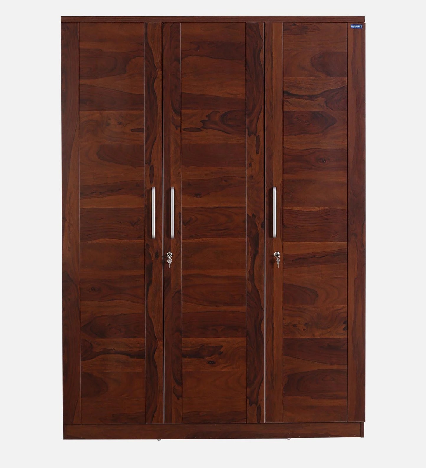 Kosmo Grace 3 Door Wardrobe in Sheesham Woodpore Finish
