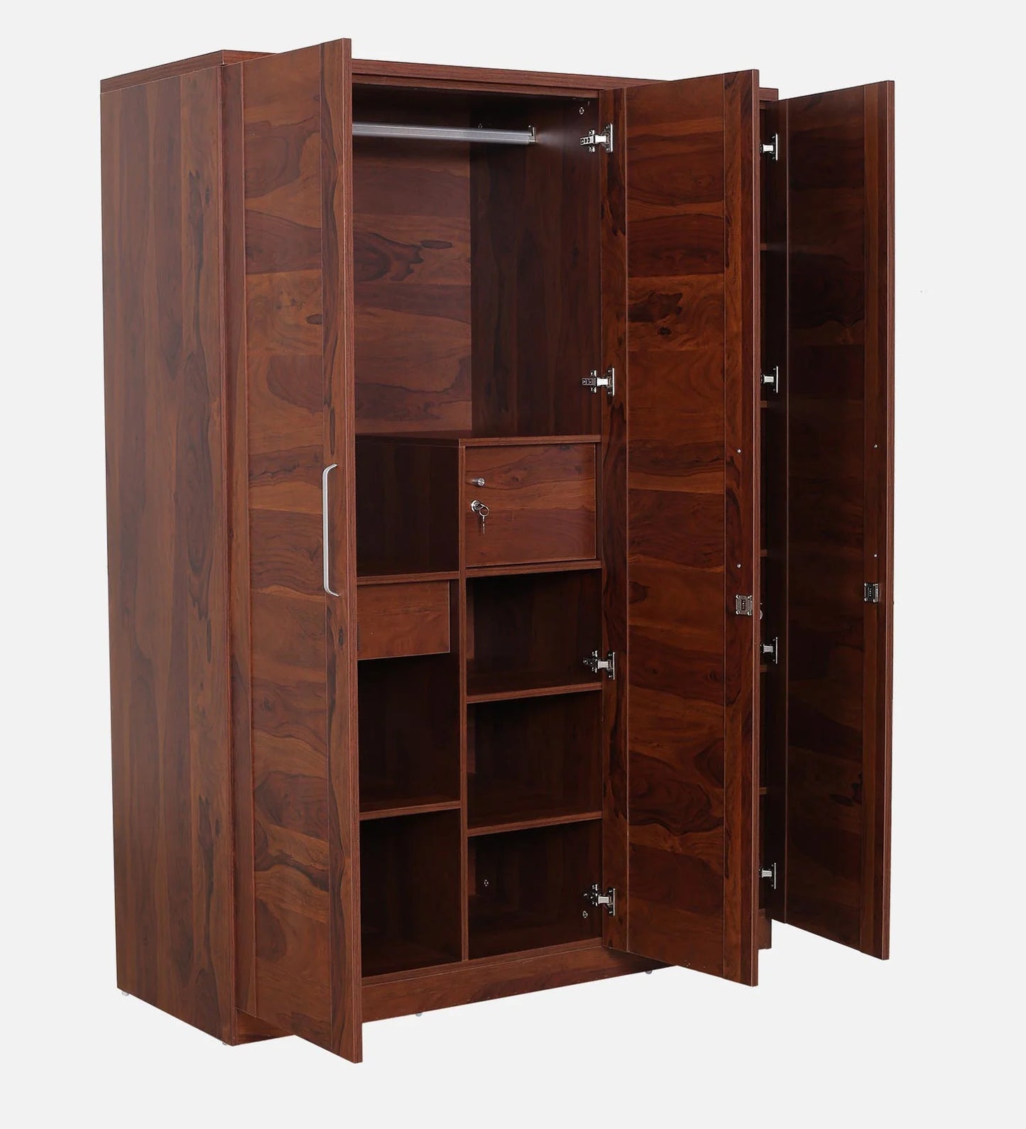 Kosmo Grace 3 Door Wardrobe in Sheesham Woodpore Finish