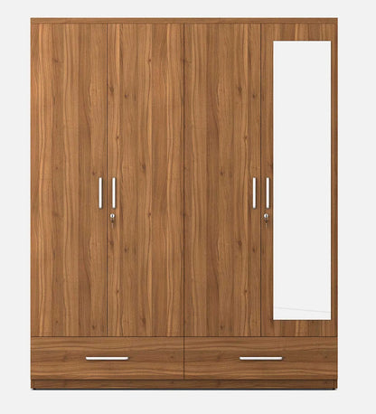 Kosmo Linden 4 Door Wardrobe With Mirror In Natural Finish