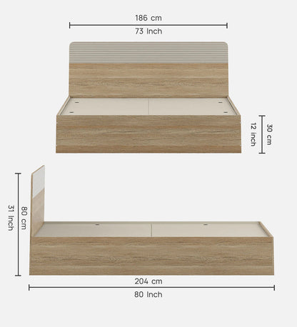 Kosmo Noah King Bed In Melamine Finish With Box Storage