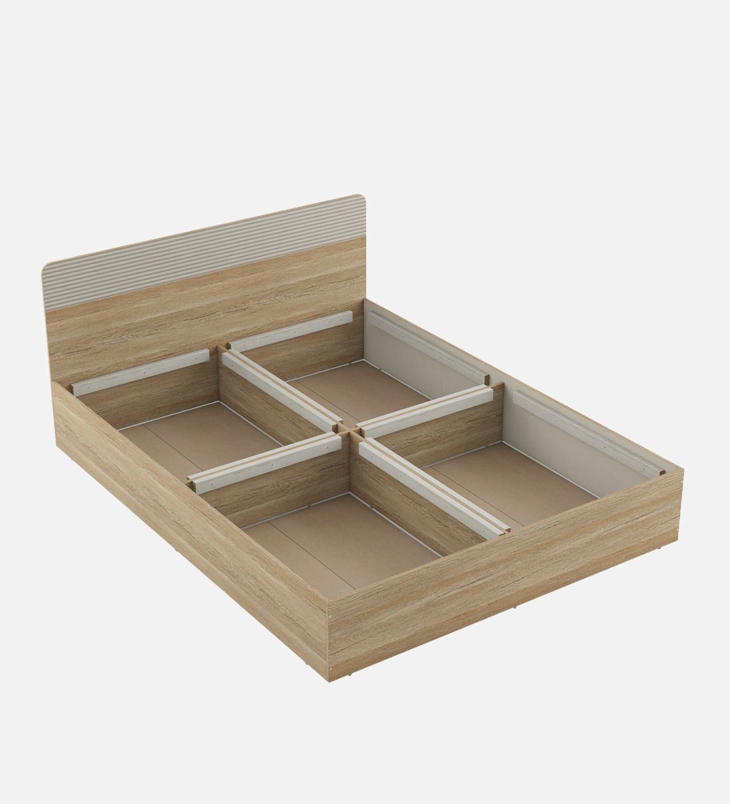 Kosmo Noah King Bed In Melamine Finish With Box Storage