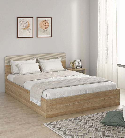 Kosmo Noah King Bed In Melamine Finish With Box Storage
